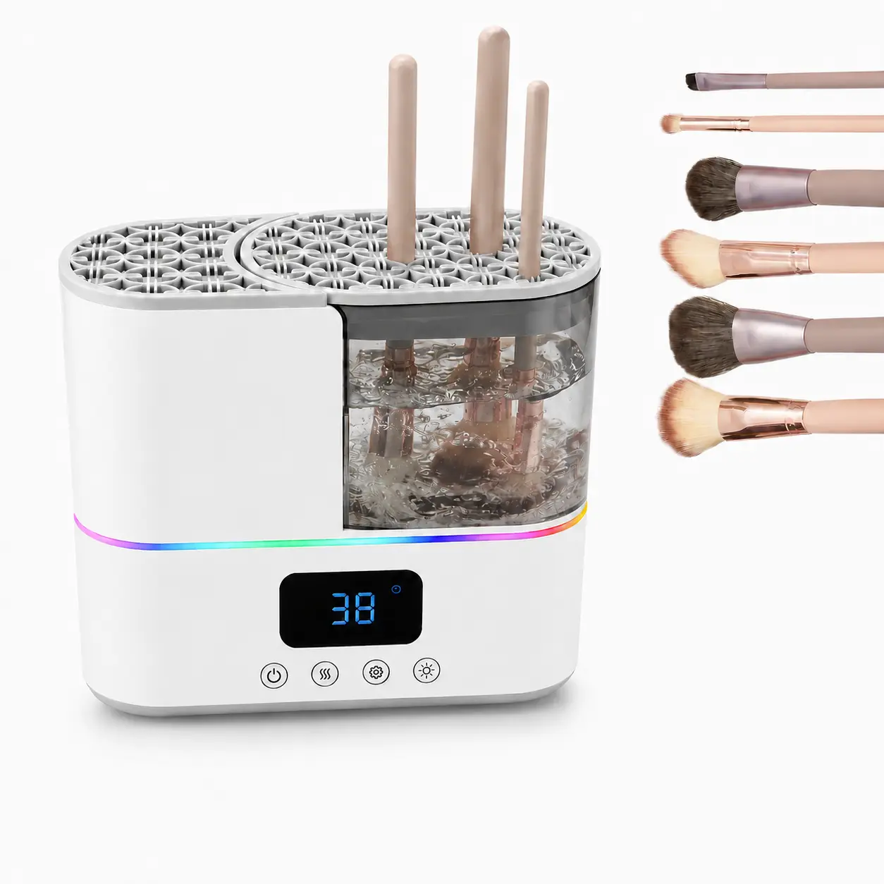 Ultrasonic Electric Makeup Brush Cleaner Machine,360° Deep Cleaning Make up Brush Cleaner Electronic,Portable Automatic Cosmetic Brushes Washer