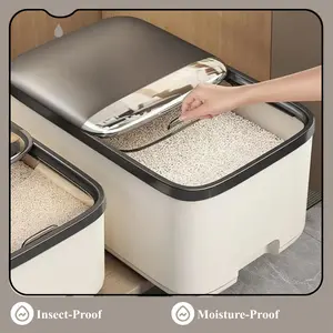10KG Rice Storage Box Home with Lid Insect Proof Moisture Proof Rice Box Grain Sealed Jar Kitchen Container Storing Dry Grain