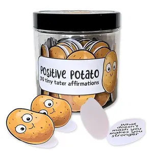 60Pcs Positive Affirmation Cards with Storage Box for Emotion and Stress Relief Christmas Stocking Fillers,Positive Potato Affirmation Cards: Gratitude Jar, Daily Quotes and Encouragement Gift
