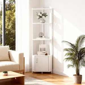 5-Tier LED Corner Shelf – Modern Space-Saving Wall Mounted Display Rack with Adjustable Brightness, Storage Organizer for Bedroom, Living Room or Office, Easy Assembly