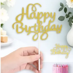 Sparkle Cake Topper Set, Metallic Dessert Table Decorations for Birthday Parties, DIY Photo Booth Props, Anti-Tarnish Cupcake Signage, Festive Gathering Tableware Accents.