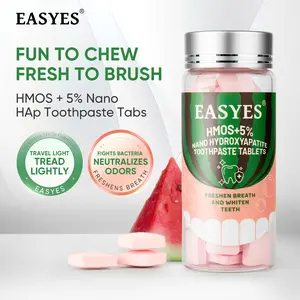 Easyes HMOs travel toothpaste tablets - fluoride free fresh breath enamel strengthening sls free tooth enamel repair Gentle & Residue-Free nano hydroxyapatite toothpaste Eco-friendly whitening toothpaste
