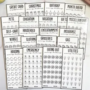 Laminated Sinking Fund Savings Challenge Trackers, A6 Savings Challenge Bundle  Reusable