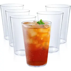 32 OZ Large Plastic Cups Reusable，Shatterproof Drinking Glasses Stackable Set for KitchenPoolsideParty HouseBPA-FreeDishwasher SafeSets of 6
