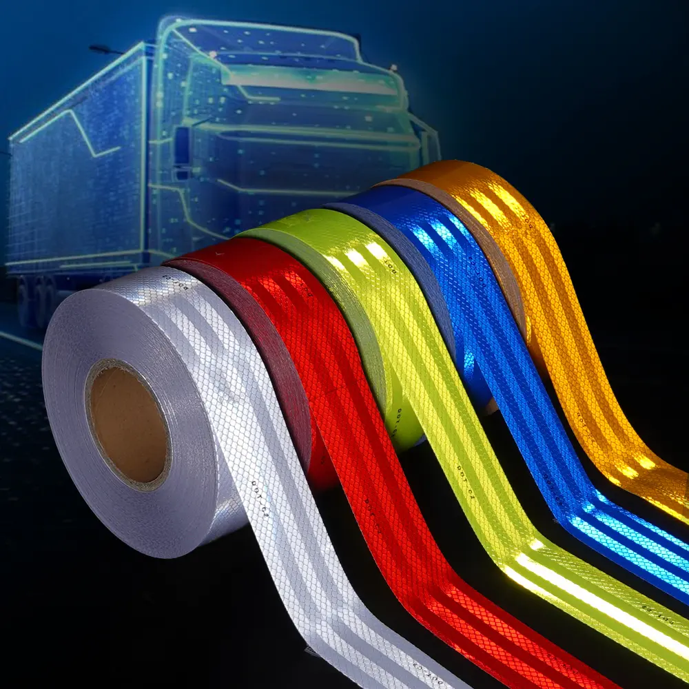 White DOT-C2 Reflective Tape EURO-STANDARD Adhesive Safety Conspicuity Stickers Waterproof Reflectors Truck Strips For Vehicle