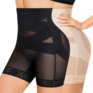 Tummy Control Shapewear Shorts  for Women-High Waisted Body Shaper Underwear Seamless Butt Lifting Lace Panties Thigh Slimmer Panty Girdle