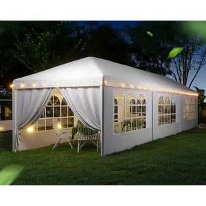 10x30 Outdoor Canopy Tent Patio Camping Heavy Duty Gazebo Shelter Party Wedding BBQ Events with Side Removable Walls, Waterproof Shelter, White