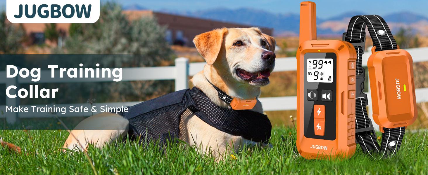 Jugbow Dog Training Collar - 4200FT Remote Range, 4 Training Modes, IPX8 Waterproof, Security Lock, Rechargeable e-Collar-DT68