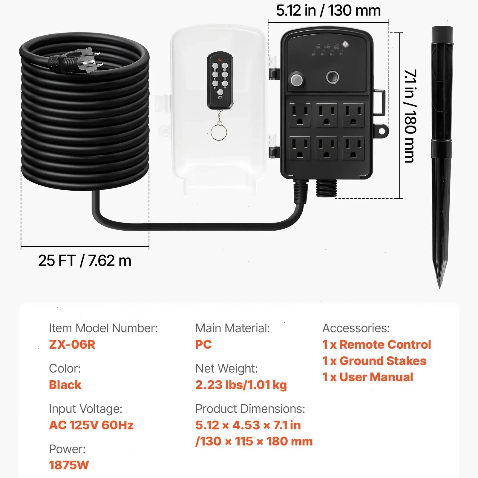 Remote & Timer【25 ft】