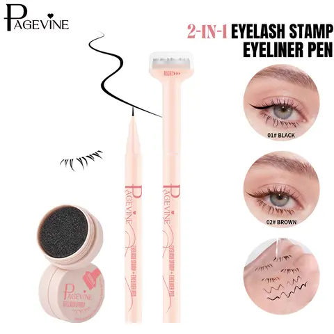 Lower Lash Stamp Eyeliner Pen Set, Multi Function Eye Makeup Tool with Left and Right Under Lash Stamp, Quick Dry Smudge Resistant Formula, Easy Natural Bottom Lash Effect for Daily Makeup and Travel Use.