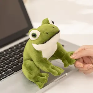 12CM Simulation Sitting Frog Plush Toys Soft Stuffed Animal Doll Lifelike Frog Doll Desktop Home Decoration Gifts