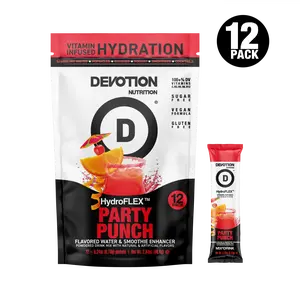 Devotion Nutrition HydroFLEX Vitamin Infused Hydration | 12-PK Party Punch, Water Flavors, Powdered Drink Mix, Dye Free