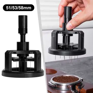 Rotary Needle Powder Distributor 51/53/58mm Magnetic Coffee Tamper Needle Coffee Powder Disperser Anti-slip Loose Powder Needle