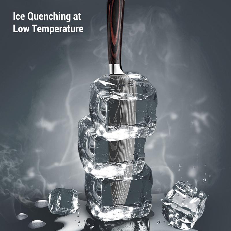 10 Piece Premium Japanese Knife Set with Laser Damascus Patterns, Imperial Collection, Ultra Sharp Cutting Edge