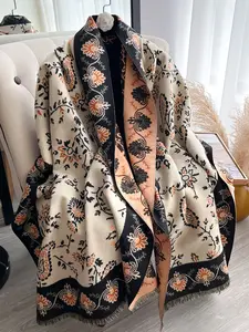 Women's Elegant Paisley Print Scarf, Fitted Warm Shawl for Fall & Winter, Fashion Accessory for Daily Wear, Air Conditioning Rooms