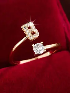 26 Letter Zircon Ring, Fashionable Simple Daily Wear, Unique Style, Versatile Gift Choice, Perfect for Any Occasion