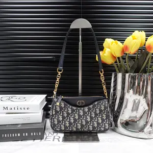 Pre-owned DIOR Canvas Shoulder Bags 30 Montaigne Hobo Oblique Shoulder Bag T10280259