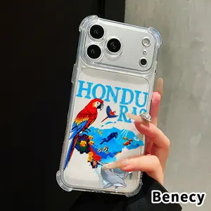 Phone Case for iPhone 17 Air 16 E 15 14 13 12 Pro Max Plus 11 Honduras Marine Splendor Patterned Protective Transparent Four Corners Anti-Yellowing Shockproof Soft Silicone Cover