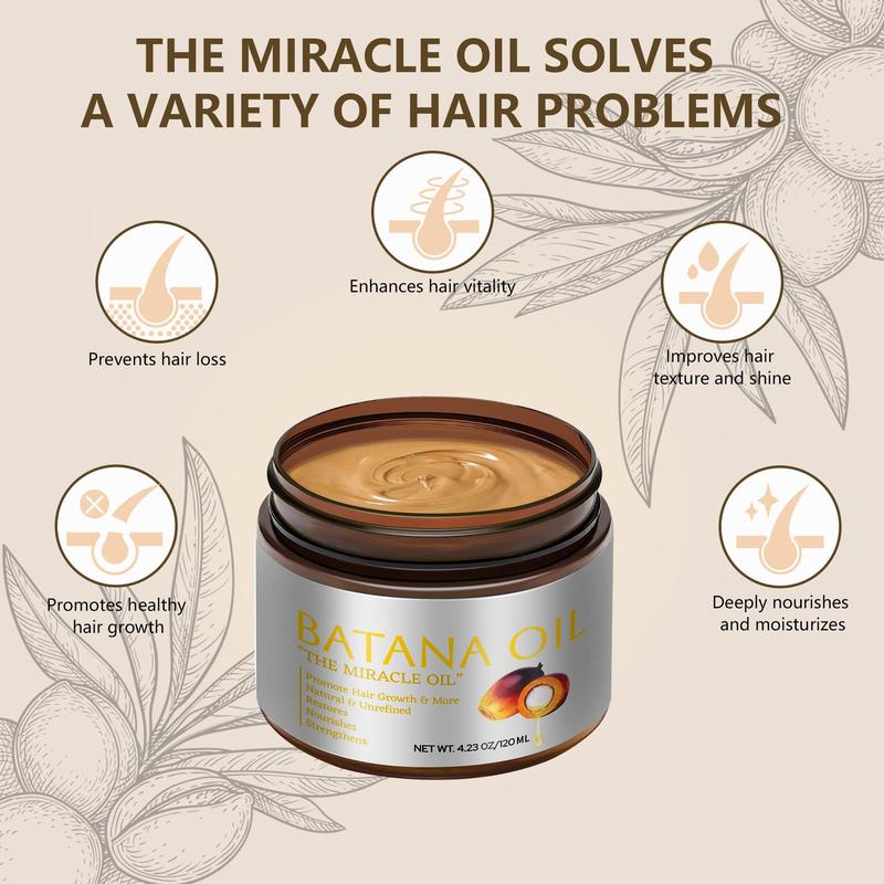 Batana Oil For Hair & Repair Natural Organic Formula Boost Thickness Nourish Dry Scalp  Hair Care Shiny Eliminates Split Ends for Men & Women