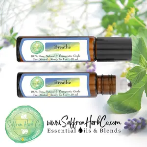 Breathe Essential Oil Roller Bottle Blend • 100% Pure & Natural • Pre-Diluted • Ready To Use