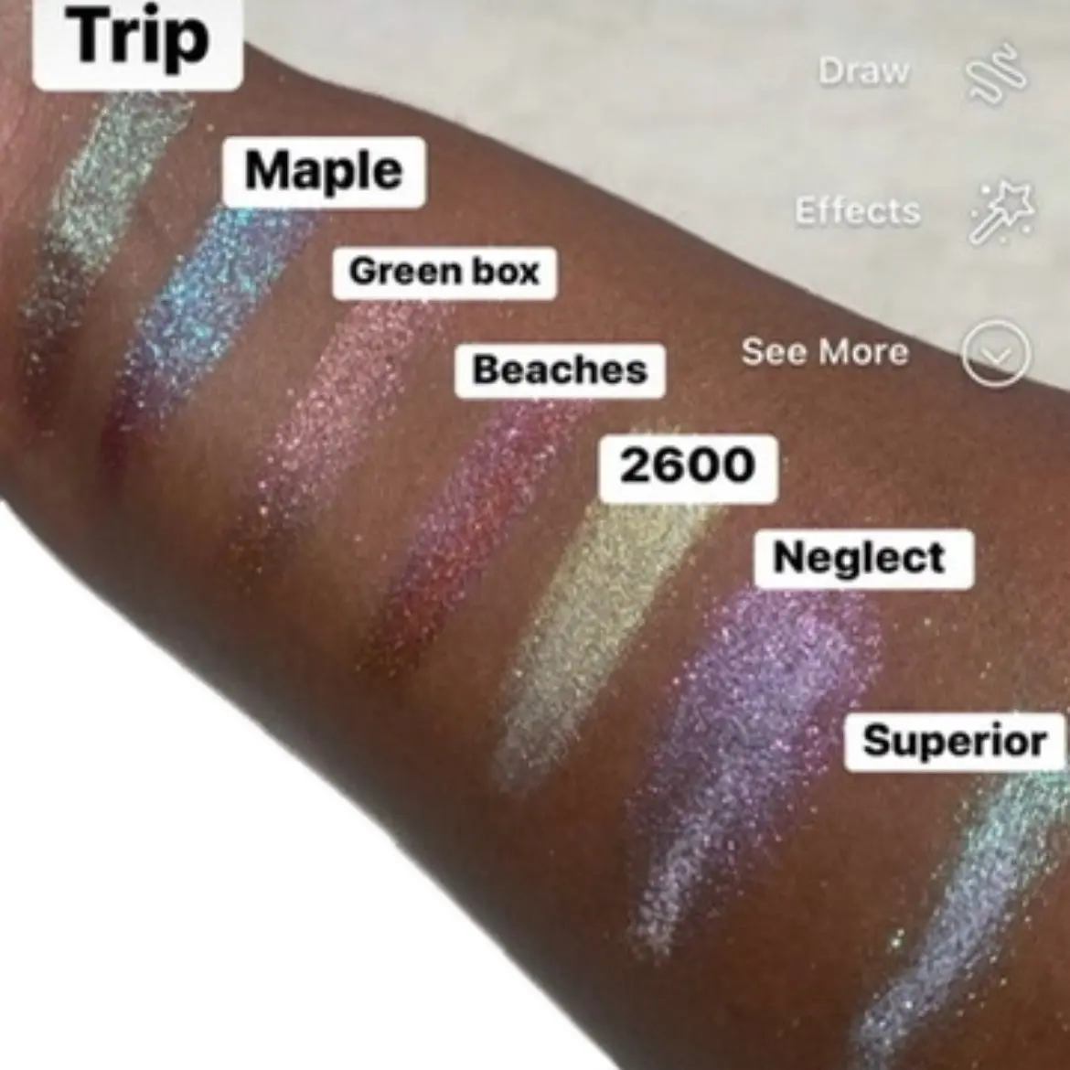 7 piece Loose Shimmer eyeshadow pigment