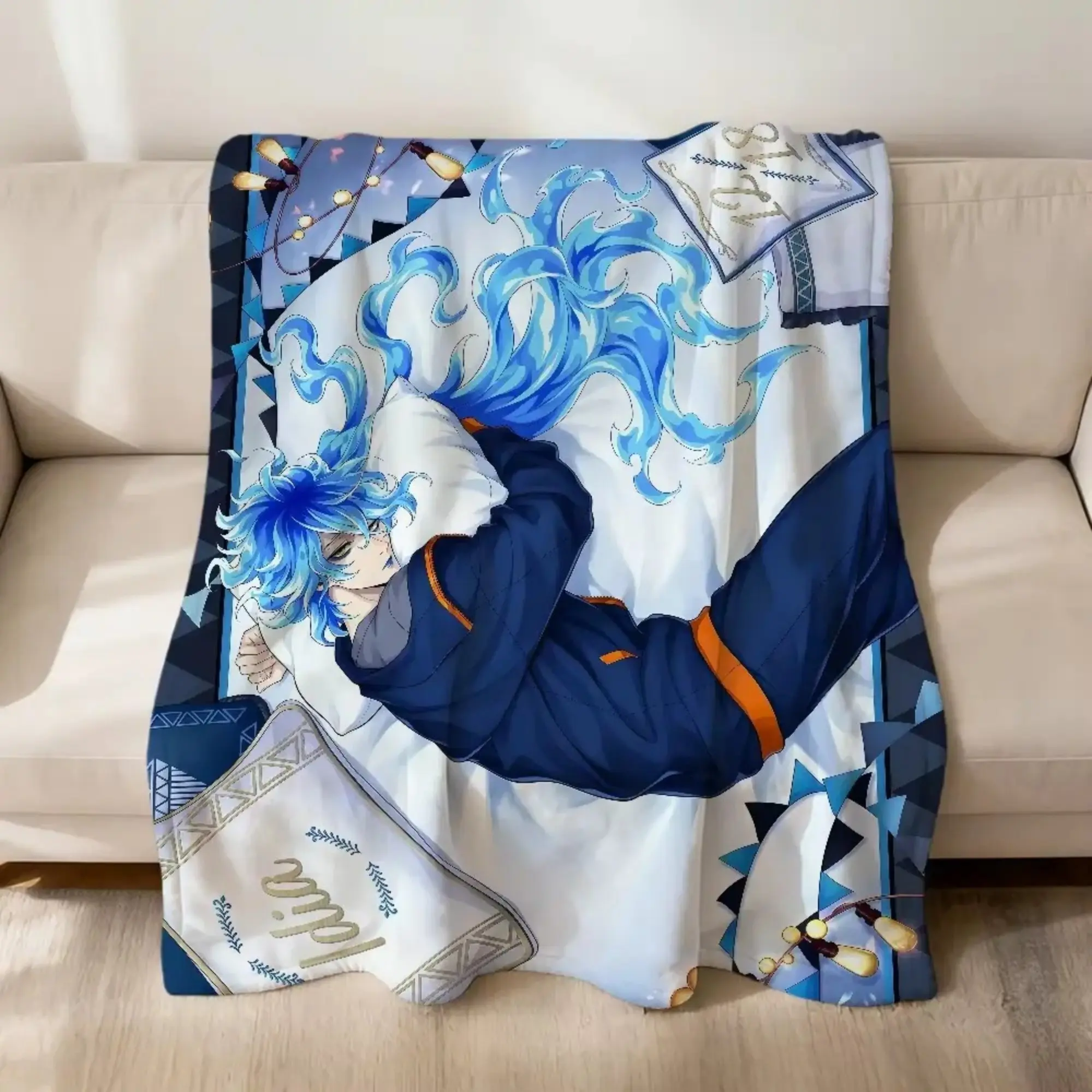 Twisted Wonderland Cartoon Flannel Blanket Cozy Portable Throw for Sofa Bedroom Living Room Travel Pet and Home