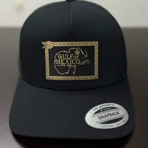 Golfo de México Hat with Authentic Mexico Design, Black Color, Adjustable Fit, Logo Patch, and Snapback Closure