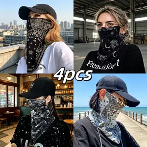 4-Piece Sun Protection Face Mask Set with Ear Loops, Neck Warmer, Sunshade – Multi-Functional Neck Cover for Outdoor Rock Climbing, Cycling (Sports & Outdoor Accessory) summerwins