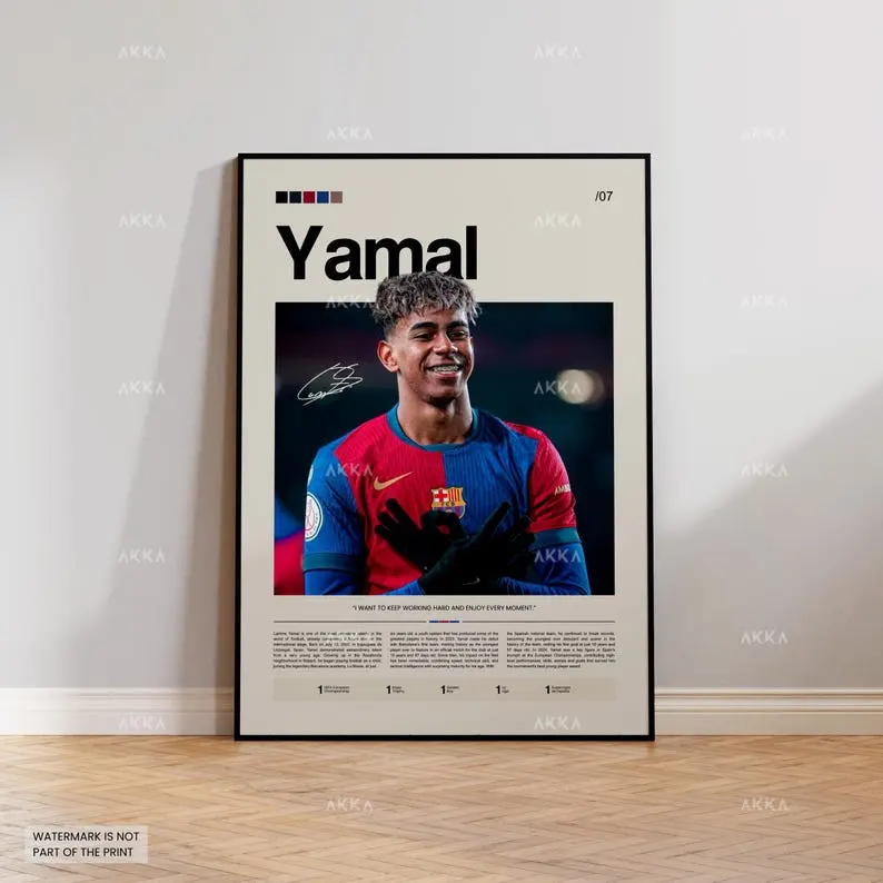 Lamine Yamal  Poster, FC Decor, Soccer Print Sport Poster, Trendy Wall Art, Motivational Poster, Digital Print, What If Poster Print