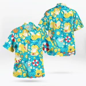 2026 Trend Hawaiian Sets PKM Fresh Summer, Hawaiian Shirt, Tropical Pattern Top, Summer Beachwear Style