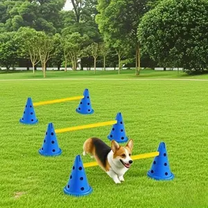 1/3/5-Piece Dog Agility Jump Set - Outdoor Height-Adjustable Training Bars with Non-Slip Rubber Feet, Professional Canine Obstacle Course for Fitness & Skill Development