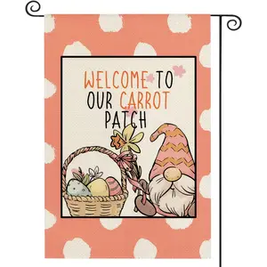1Pc Dwarf Rabbit Egg Garden Flag 12x18-inch Double-sided Polyester Outdoor Yard Flag Versatile Holiday Decoration
