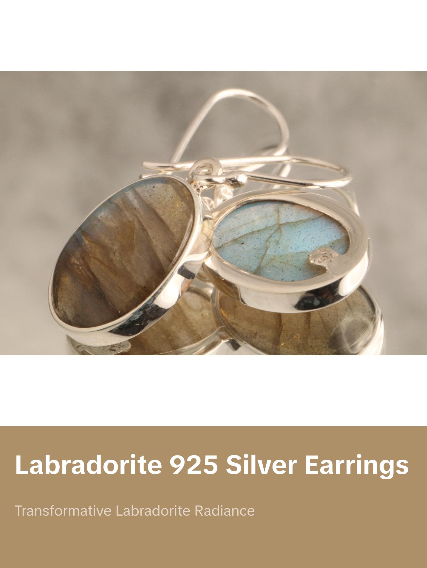 Aurora's Gleam - Labradorite 925 Silver Earrings