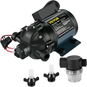 VEVOR Washdown Pump, 12V DC, 7 GPM 60 PSI, Max. 10 FT Lift Self Priming Water Pump, with EPDM Valve, Universal Salt Water Strainer & Female/Male Thread, for RV, Marine Deck, Yacht