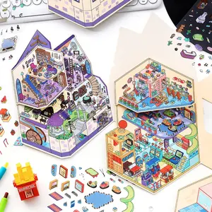 8 Sheets/bag Pet Material Stickers, Video Game & Magic Castle Theme Decorative Stickers, Small Corner Series Fourth Batch, Art Stickers