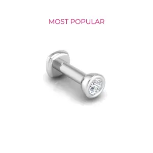 Starlet Flat Back Stud in 14K White Gold