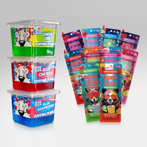 Poppin’ Party Pack - Assorted Popping Pearls in Clear Containers - Ideal for Fruit and Beverage Snacking