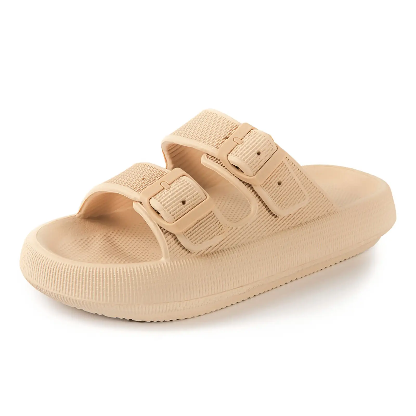 RANOSAT Cloud Slippers Double Buckle Adjustable Slide EVA Soft Comfy Indoor Outdoor Anti-slip Slippers Dual Buckle Strap Soft Cushioned Pillow Slipper