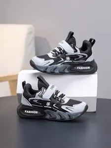 Sport Shoes, Color Block Sneakers, Boys Casual Walking Running Shoes, Anti-Slip Wear-Resistant Design, Suitable for Active Kids, Fall & Winter