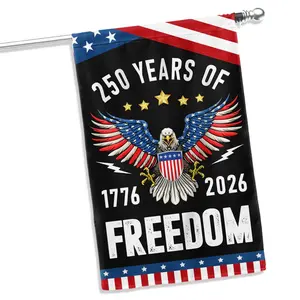 250 Years of Freedom Garden Flag, 1776-2026 American Eagle Patriotic Flag, USA Anniversary Yard Decor, 4th of July Independence Day Flag