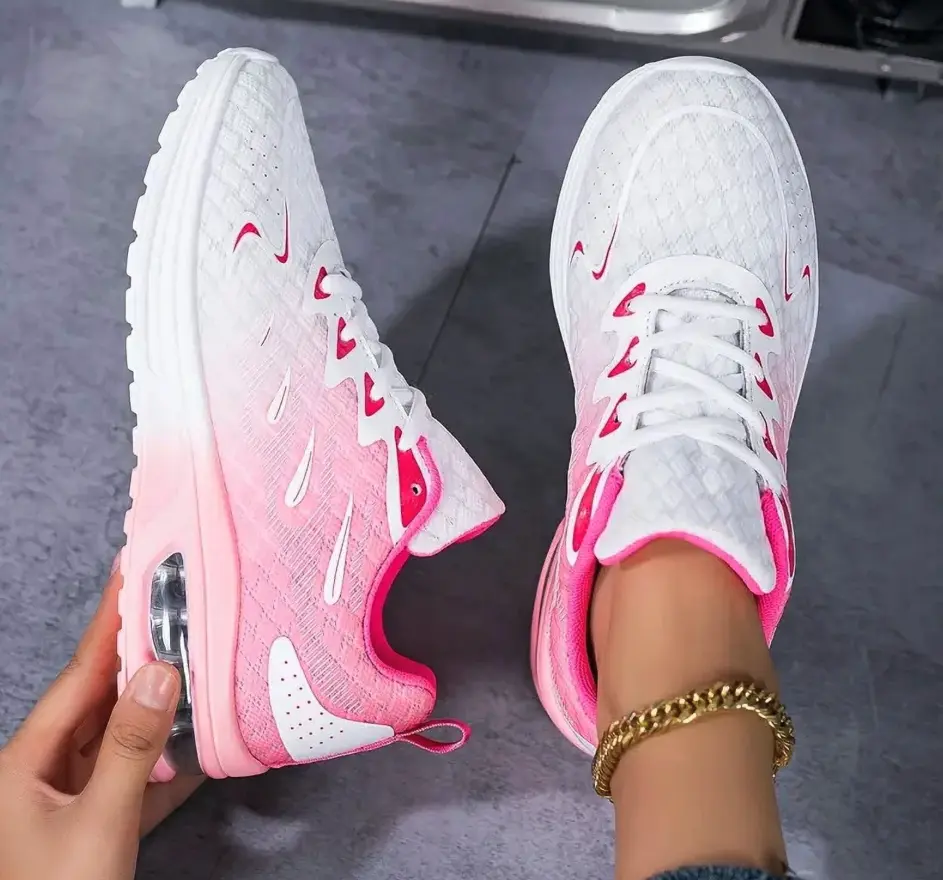 Women's Orthopedic Walking Sneakers Breathable Mesh Non-Slip Cushion Pink