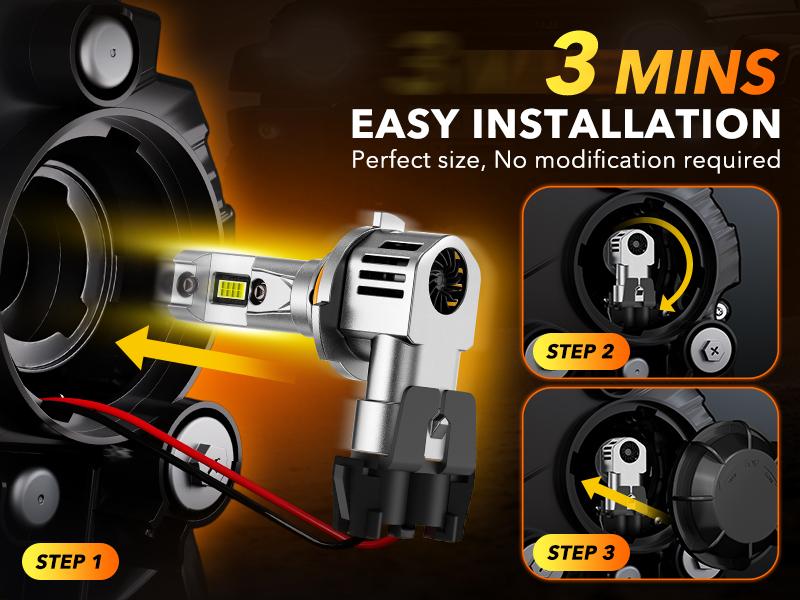 OXILAM 2026 Upgraded 9005 HB3/9006 HB4/H11/H9/H8/9004/9007/9008 H13/9012/H4/H1 LED Bulbs,High/Low Beam Headlight Bulbs,Fog Lights Bulbs, 120W 42000LM Super Bright 6500K Cool White with High-Speed Cooling Fan,No Flicker,IP68,Plug and Play