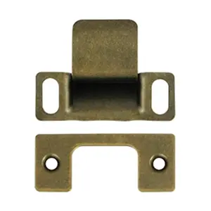 212 MAIN Adjustable Dust Cup Strike Plate - 2.75x1.25 in, Solid Brass, Weatherproofing, Antique Finish