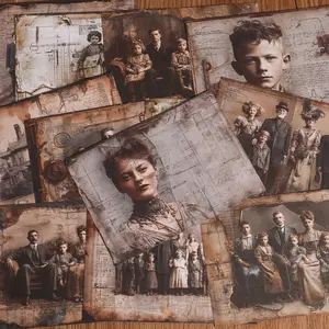 32sheets Vintage Steampunk Junk Journal Paper, for Scrapbooking Supplies, Crafting, Decorative Cards, Collage Decoration, Craft Enthusiasts, Journaling Supplies, Card Making, Paper Craft, Arts Crafts, Background Pad