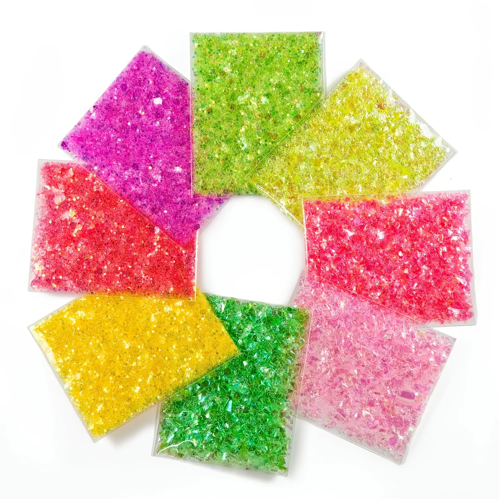 8Colors Holographic Craft Glitter Set, Mixed Hexagon & Irregular Glitter Flakes for Resin Art, Nail Decoration, DIY Crafts & Home Decor Projects, 40g