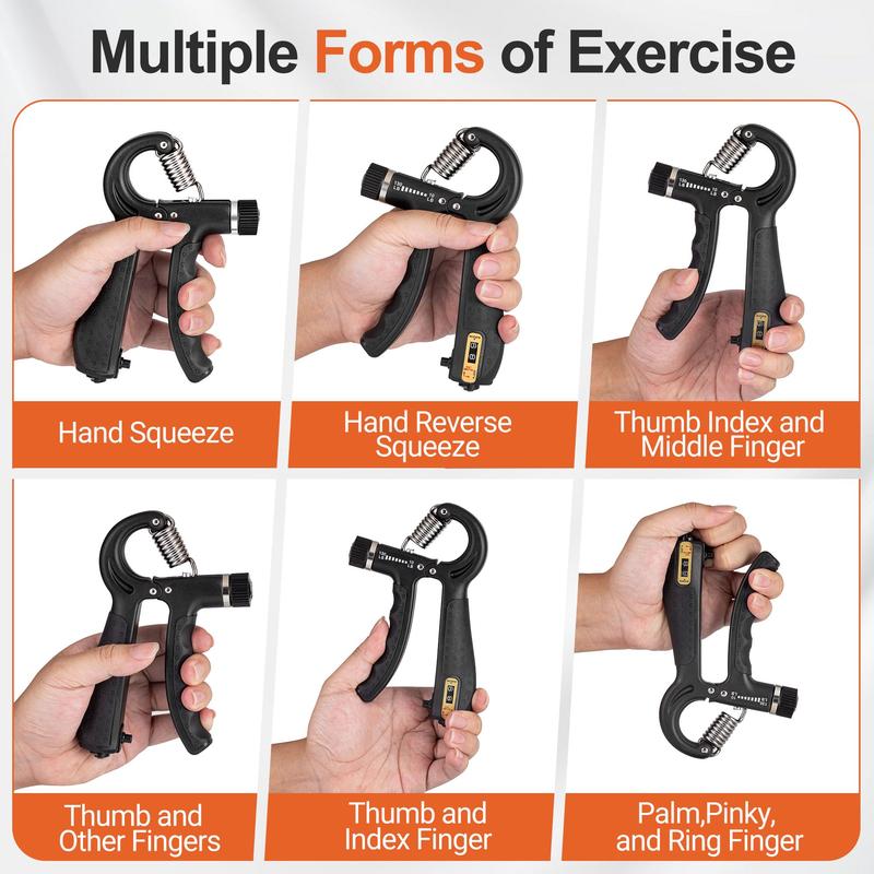 PASSBYE Grip Strength Trainer Kit (5 Pack) With Finger Exerciser, Hand Gripper (10-132lbs), Stress Ball, Hand Strength Ring, and More - Ideal for Hand Therapy and Rehabilitation PASSBYE Grip Strength Trainer Kit (5 Pack) With Finger Exerciser, Hand Gripper (10-132lbs), Stress Ball, Hand Strength Ring, and More - Ideal for Hand Therapy and Rehabilitation