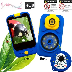 Multifunctional Kids Educational Learning Phone with Include  Microscope, 2.8" Touch Screen Camera for Photo & Video, Multiple Styles Available, with Memory Card, ABC Learning, Time Management & Habit Tracking, Great Early Development Toy