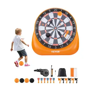 VEVOR Inflatable Soccer Dart Board, over 6 ft High Giant Soccer Dart Board with 4 Kick Balls 6 Darts 6 Axe Air Pump, 3-Min Setup, Ideal for Giant Yard Games, Giant Kick Darts Game, Soccer Dart Game