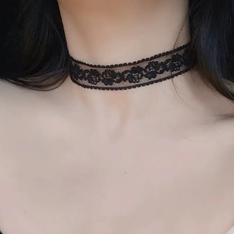 Short Lace Choker Nekclace for Women Girl Black White Color Fashion Romantic Necklace Gift for Party  Neck Jewelry