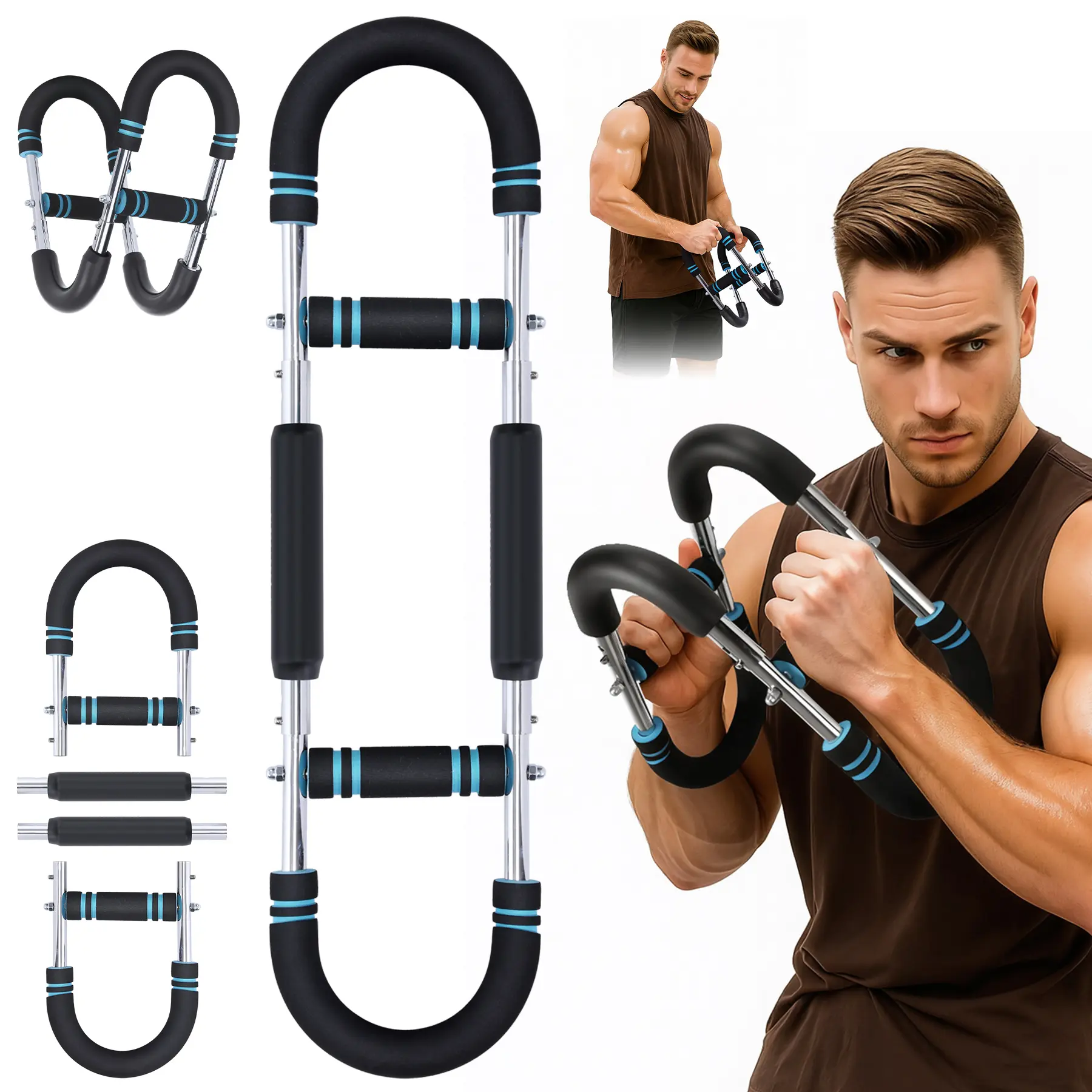 WARMOUNTS Twister Arm Trainer, Adjustable Chest Workout Equipment, Arm Trainer for Men, Shoulder Muscle Training, Portable Spring Resistance Home Fitness Equipment, Arm Workout Machine, Arm Strength Trainer